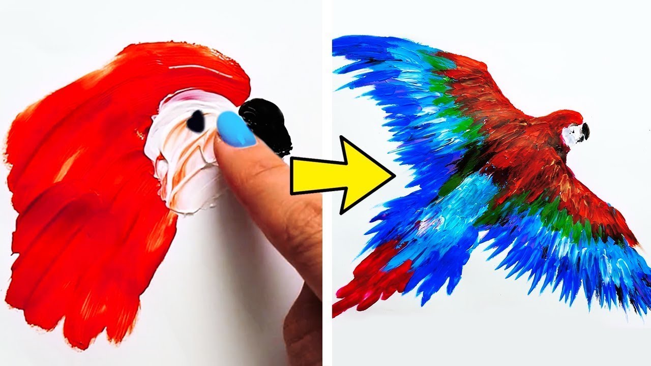 28 IDEIAS INCRÍVEIS E FÁCEIS DE PINTURAS A DEDO PARA PRINCIPIANTES