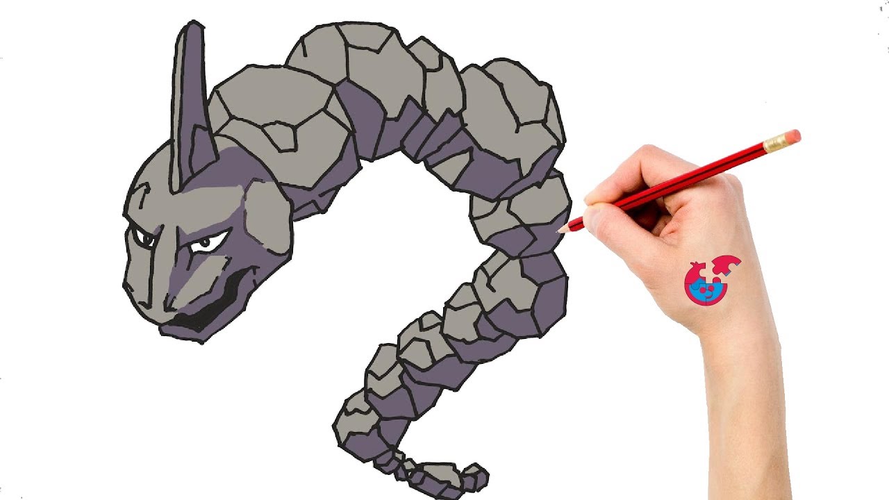 How To Draw Pokemon Onix For Toddlers - Learning Drawing - Puzzle Kid