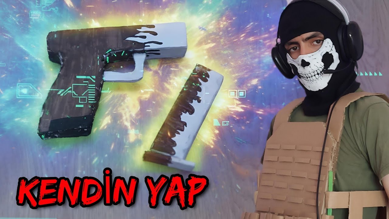 Evde Kartondan Tabanca Yapımı \ Kartondan silah \ kartondan kolay silah yapımı / cardboard