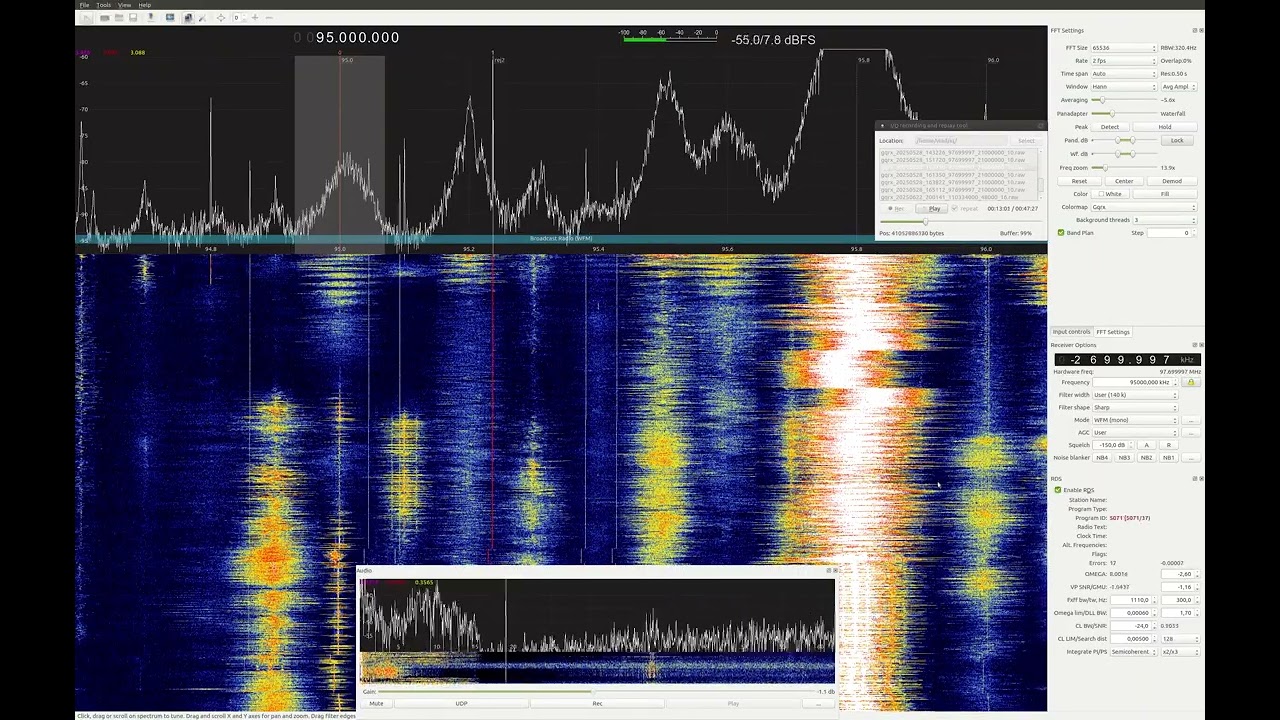 FM DX ES 2025-05-28 Linux, Gqrx SDR, France, Italy, Montenegro, Serbia