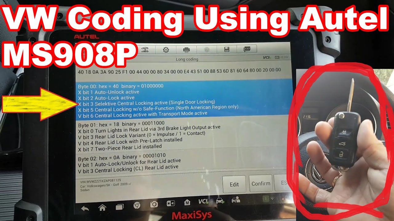 VW Golf coding selective unlocking... with the MaxiSys.