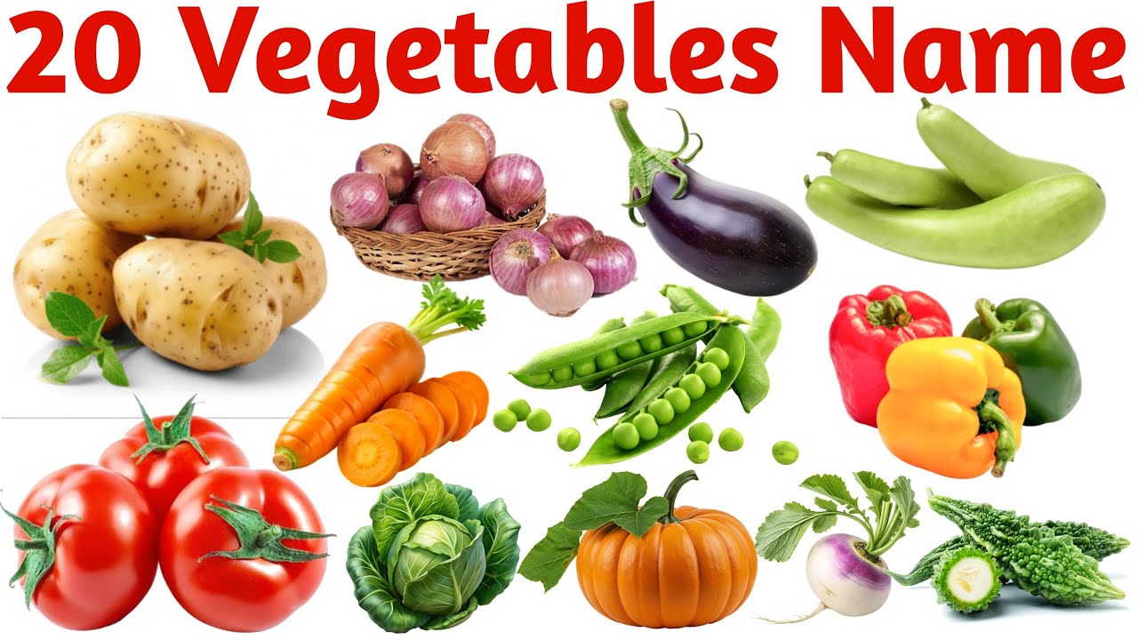 20 सब्ज़ियों के नाम सीखें बच्चों के लिए | Learn 20 Vegetable Names for Kids with Pictures