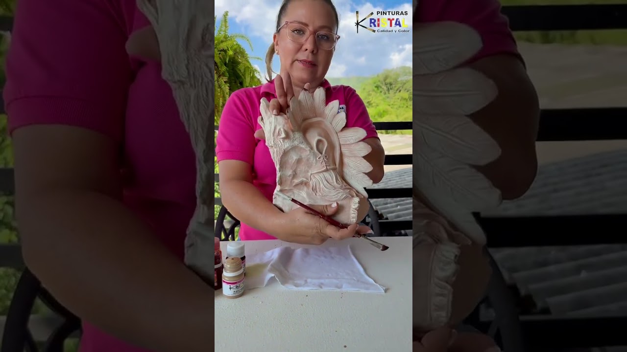 Como pintar nativo americano de yeso - ceramicas casa del arte