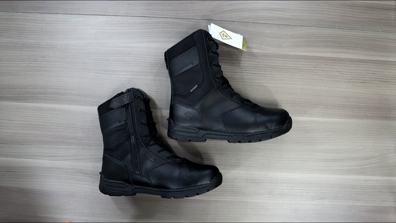 BOTAS FIRST TACTICAL EN CUERO IMPERMEABLES Y BOLSILLOS, TACTICAL BOOTS, BOTAS TACTICAS.