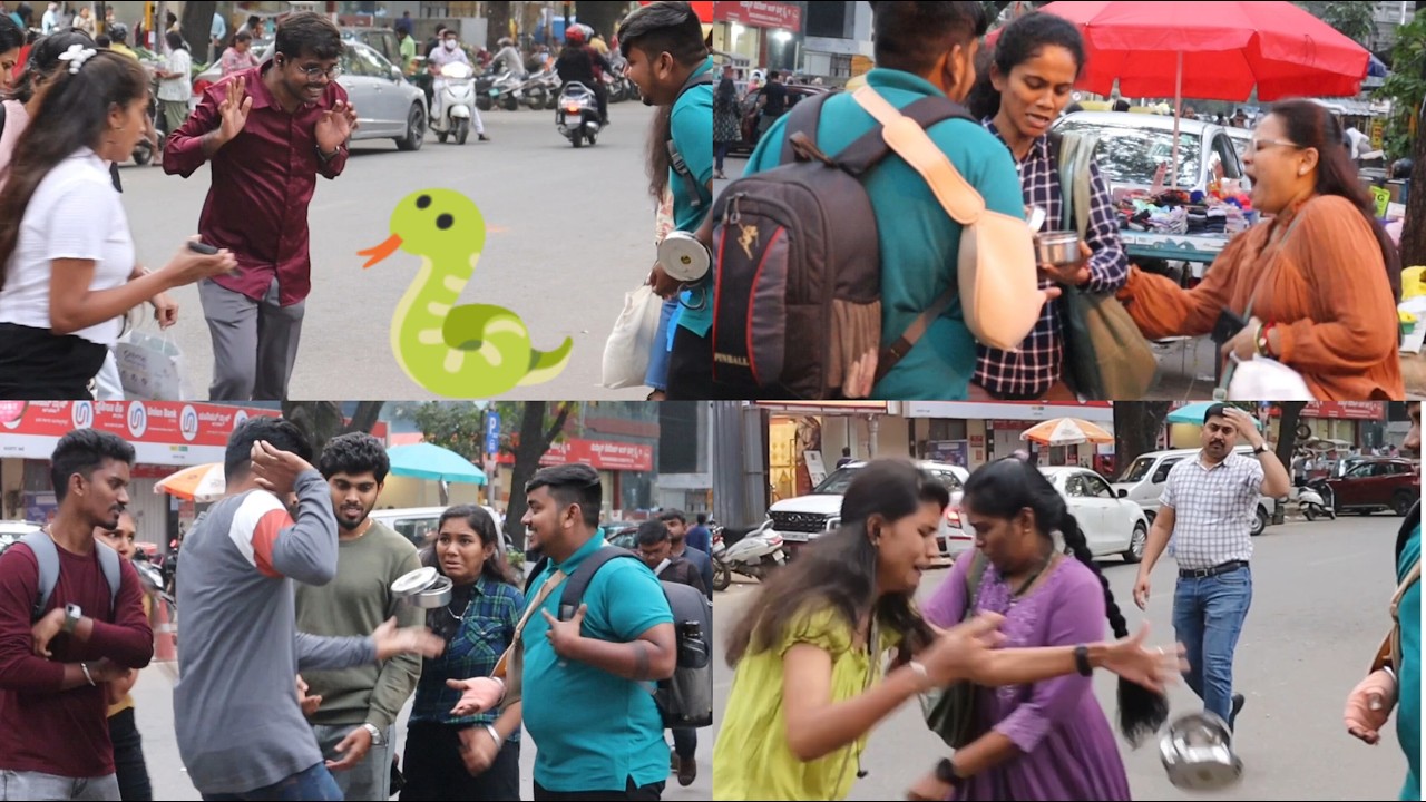 Snake prank 🐍🤣🤣 #prank #reaction #funny #entertainment