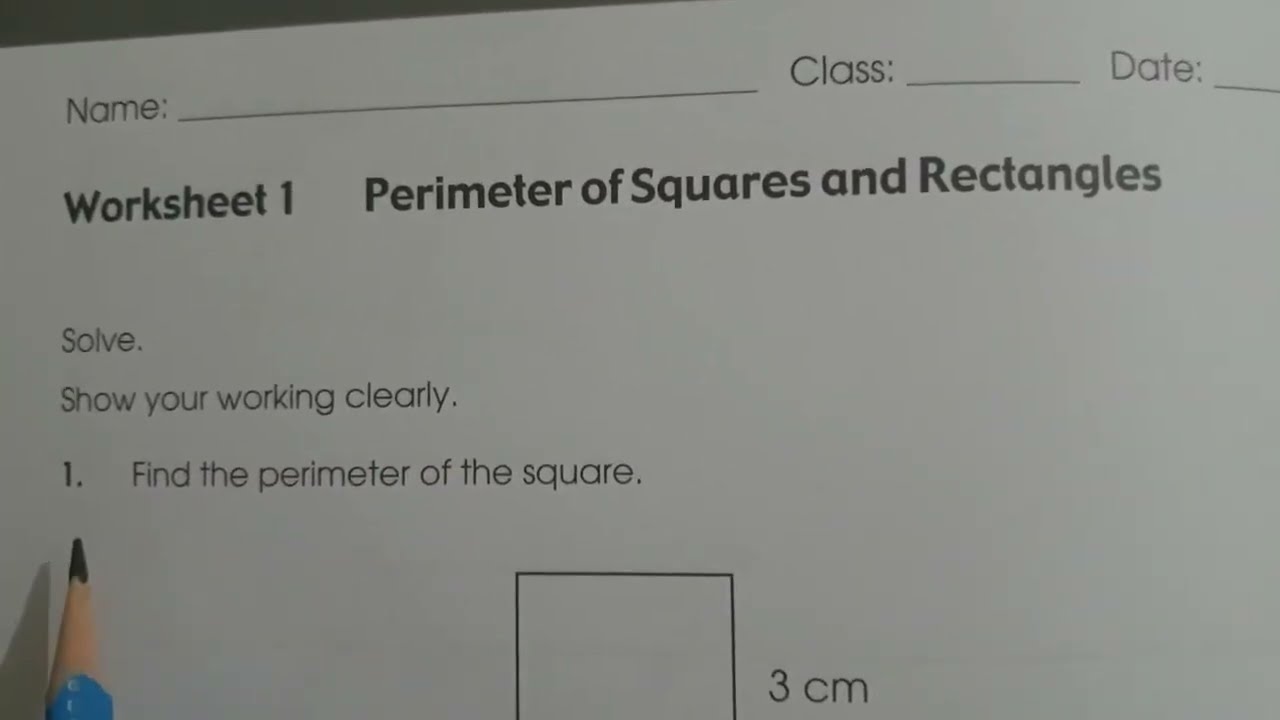 Chapter#13 Area & Parimeter worksheet#1, Perimeter of Squares and rectangles