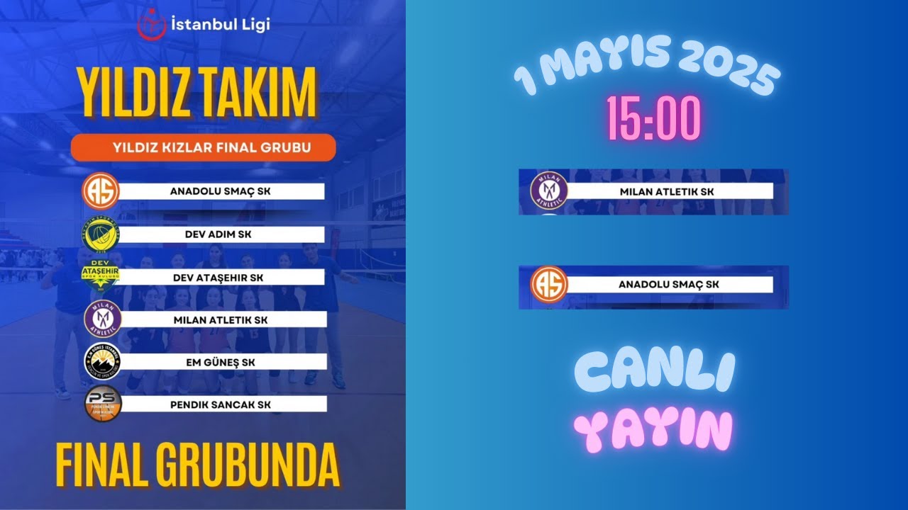 Milan Atletik 1 - Anadolu Smaç 3 Yıldız Kızlar Voleybol Final Grubu 1. Maç 01.05.2025