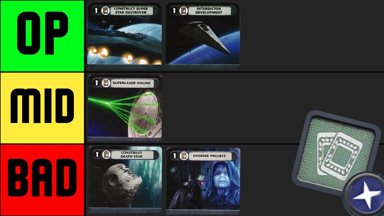 Ranking ALL Project Cards in SWR | Star Wars Rebellion | Tabletop Simulator