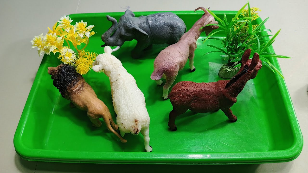 Cow Giraffe Elephant Tiger Panda Rhinoceros Animal Toys, ASMR