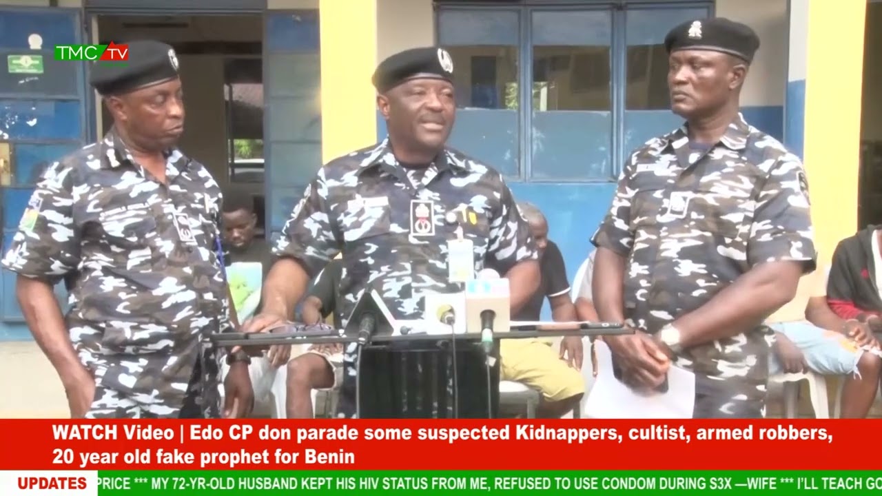 Edo CP don parade suspected Kidnappers, cultist, armed robbers, 20 year old fake prophet for Benin