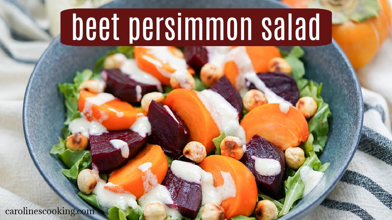 This beet persimmon salad is perfect for winter!