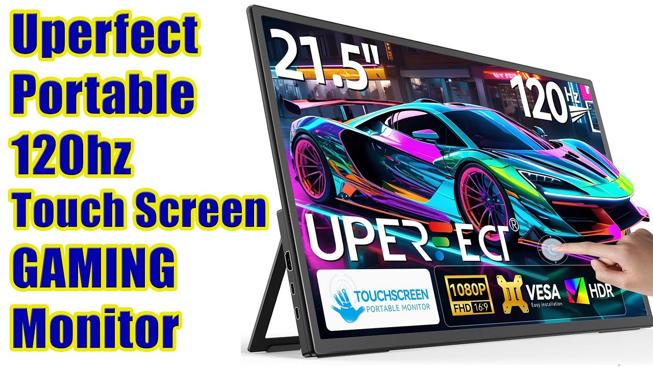 Uperfect 21 inch PORTABLE 120HZ Touch Screen IPS Gaming Monitor UNBOXING and Review 