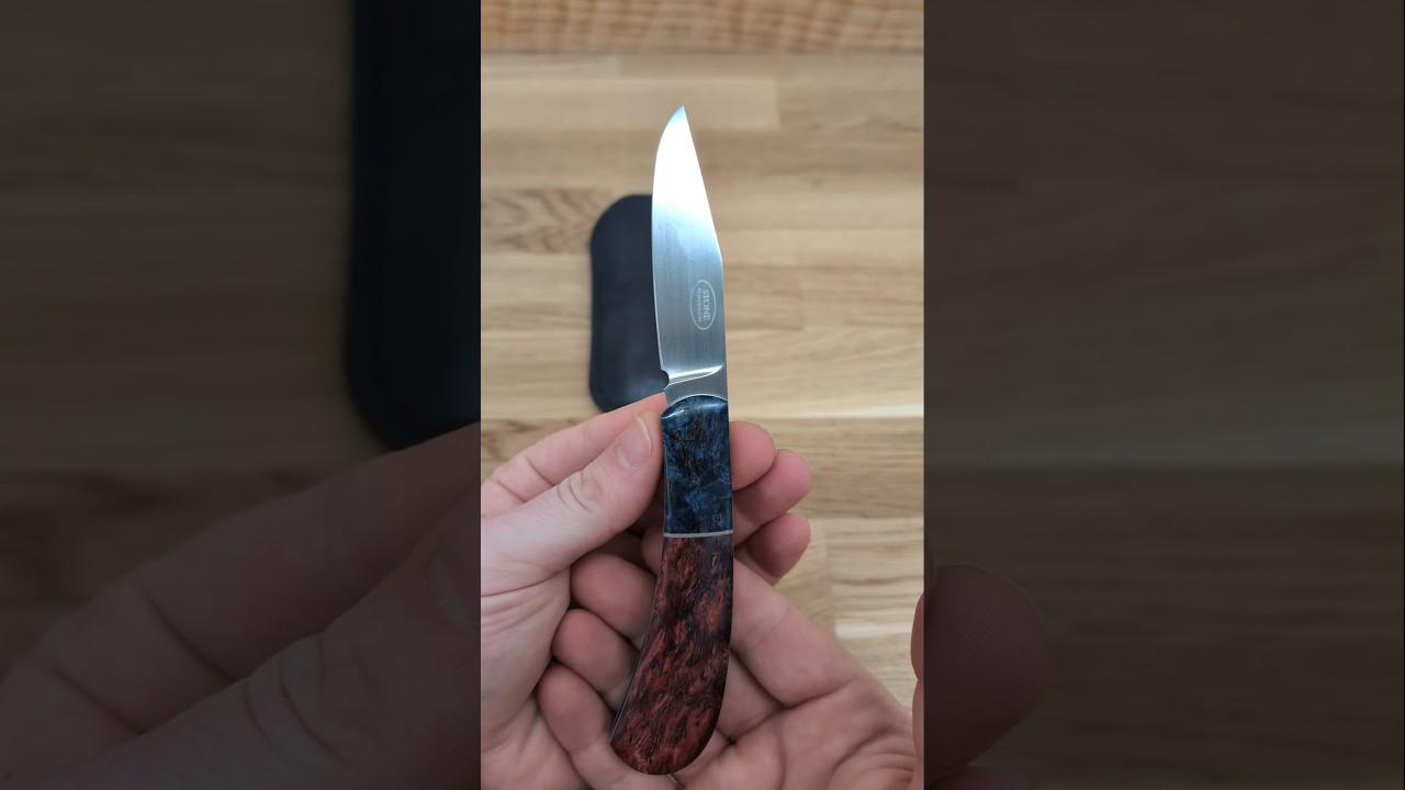 Lanny's Clip Slipjoint with Dyed Maple Burl - N690 Stainless Steel by Tinus Stone