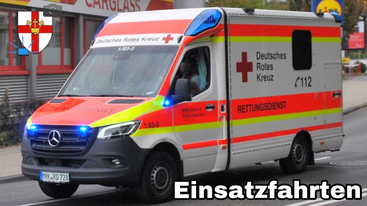 Einsatzfahrten Koblenz - Einsatzfahrten Zusammenschnitt von Feuerwehr/Rettungsdienst und Polizei