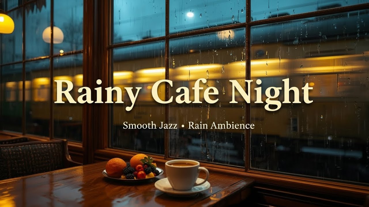 Rainy Night Cafe Live 🌧️☕ | Smooth Jazz Piano & Rain Sounds for Studying and Sleeping