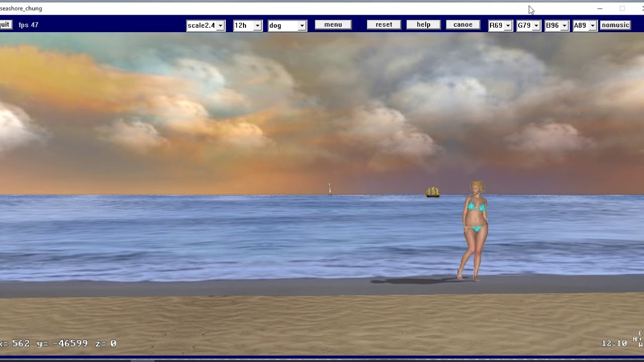 photorealistic virtual sea shore sim