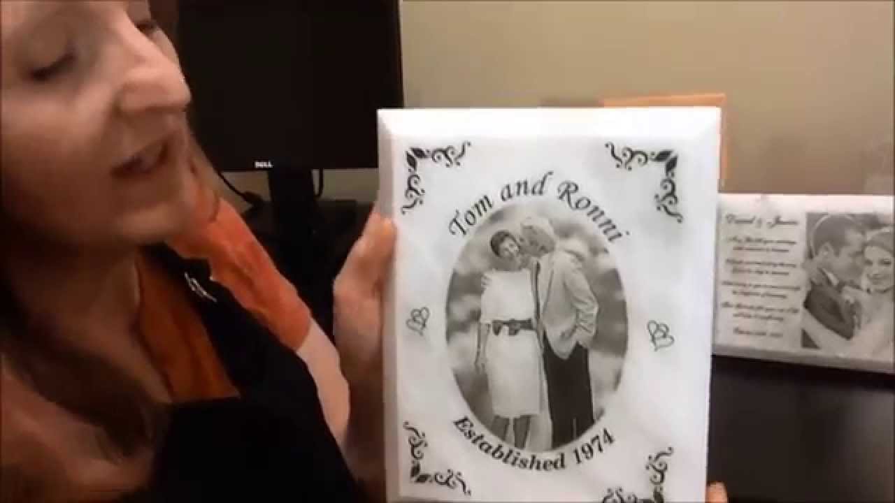 Laser Engraved White Marble Photo Plaque - Laser Perfect Gifts