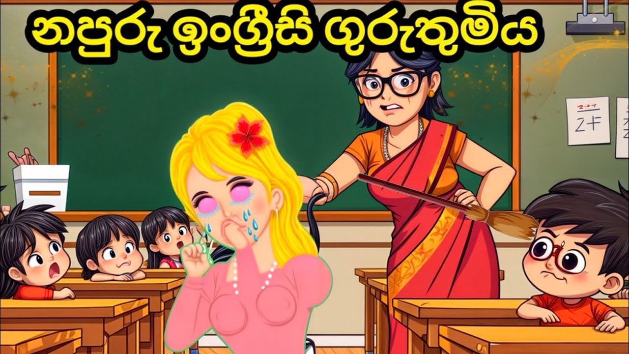 නපුරු ඉංග්&zwj;රීසි ගුරුතුමිය|moral story |sinhala katun | kathandara | Lama kathandara |Sinhala cartoon