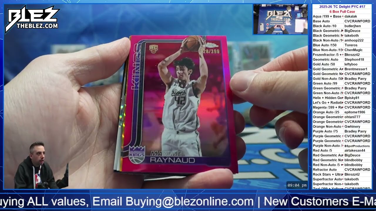 2025-26 Topps Chrome Delight NBA 6 Box Full Case Break #17 Pick Your Color