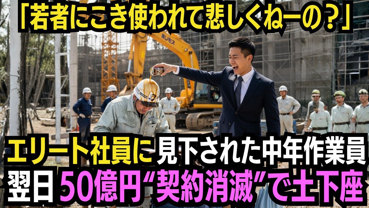 「こんな事されて何も言えないの？」エリート社員に見下された中年作業員→翌日50億円の案件が契約解除で土下座するはめに…