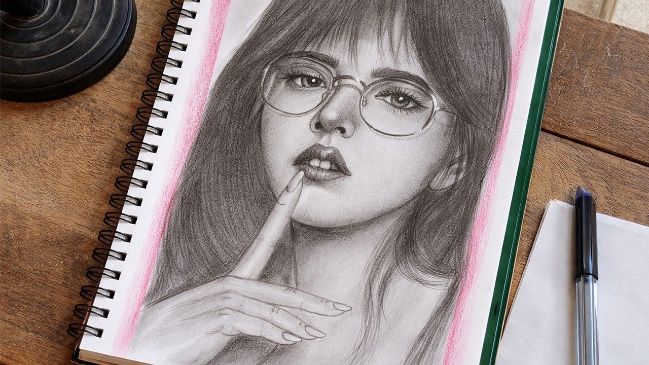 Silent Beauty  Hyper Realistic Pencil Portrait 🔥