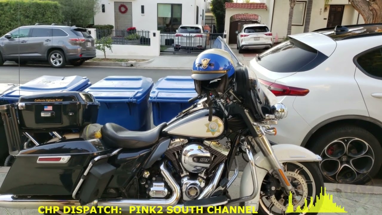 CHP Motor Officer Sepulveda talks about his Harley Davidson following a CHP Pursuit on 14-DEC-2022