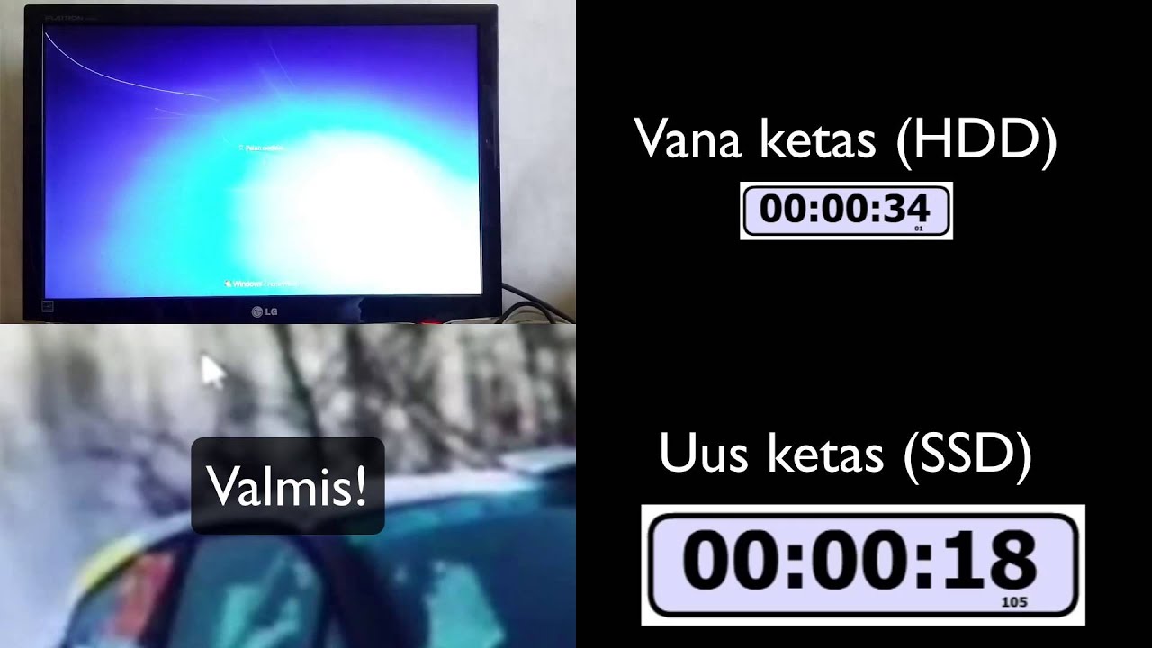 Anne arvuti enne ja p&auml;rast SSD uuendust