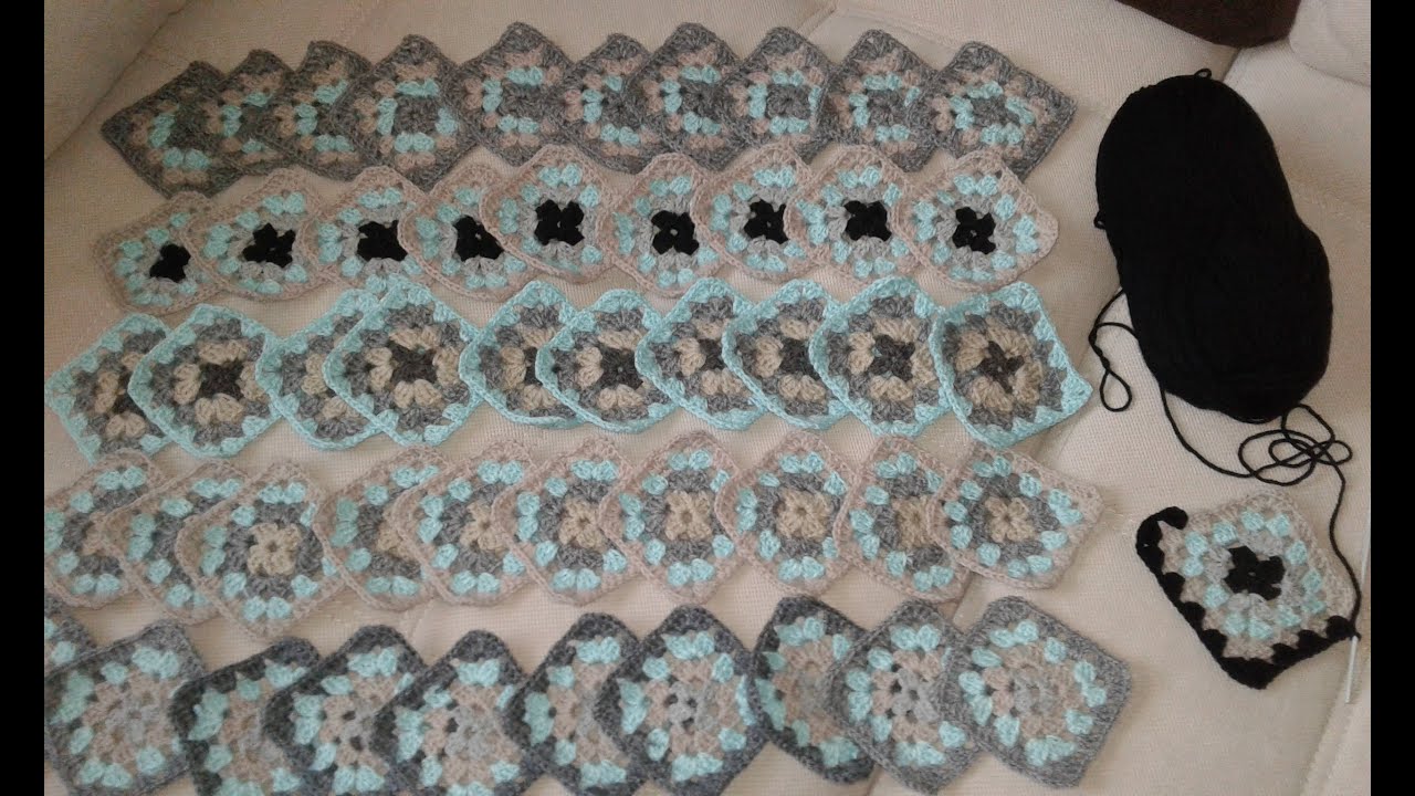 Кардиган из квадратных мотивов. Часть1. Бабушкин квадрат.  Knitting women's cardigan.