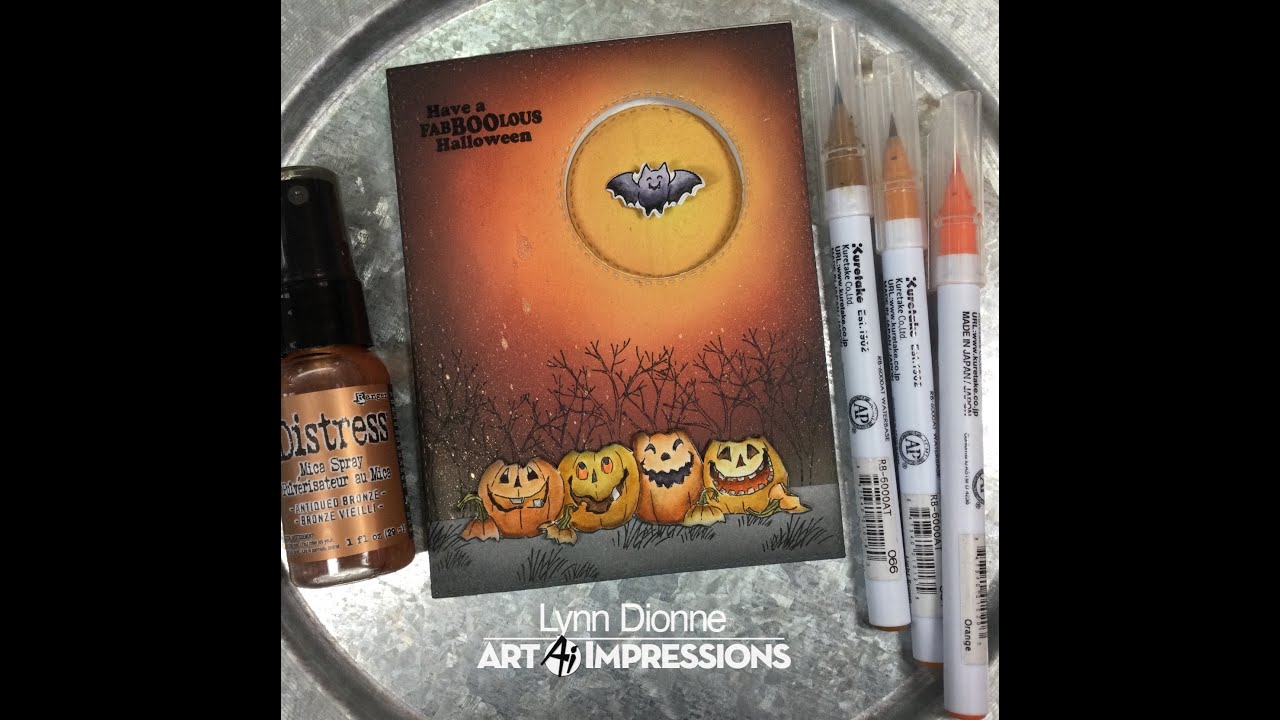 Art Impressions “Batty” Halloween Spinner Card