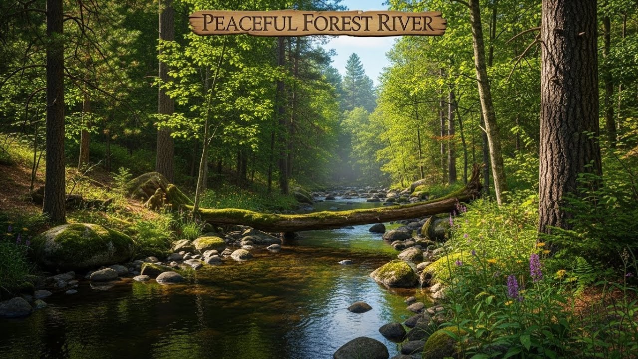 Sleep Deeply with Gentle River Sounds for Anxiety Relief and Full Night Relaxation | All Night