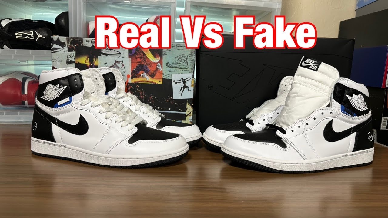 Обзор оригинальных и поддельных Jordan 1 Union x Fragment Design в черно-белом исполнении.