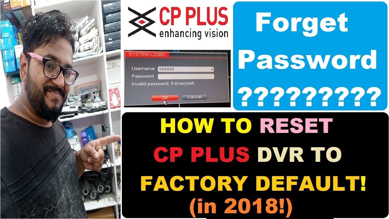 RESET PASSWORD CP PLUS DVR (2020)! HOW TO RESET CP PLUS DVR TO FACTORY DEFAULT!