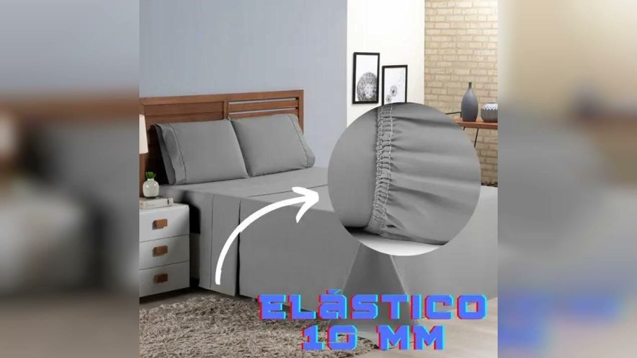 Review: Lençol Casal Padrão 4 Peças Micro Percal 400 Fios Cor Cinza Desenho Do Tecido Cor