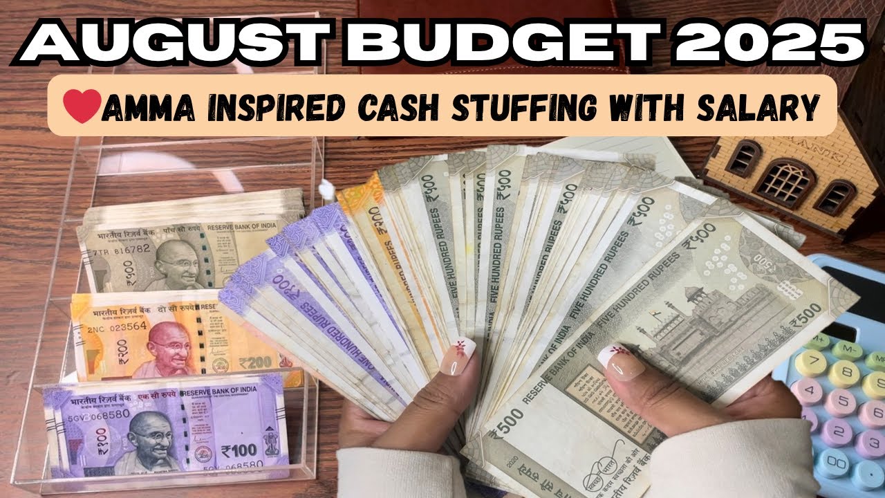 August 2025 Cash Stuffing | Amma-Inspired Salary Budget 💰