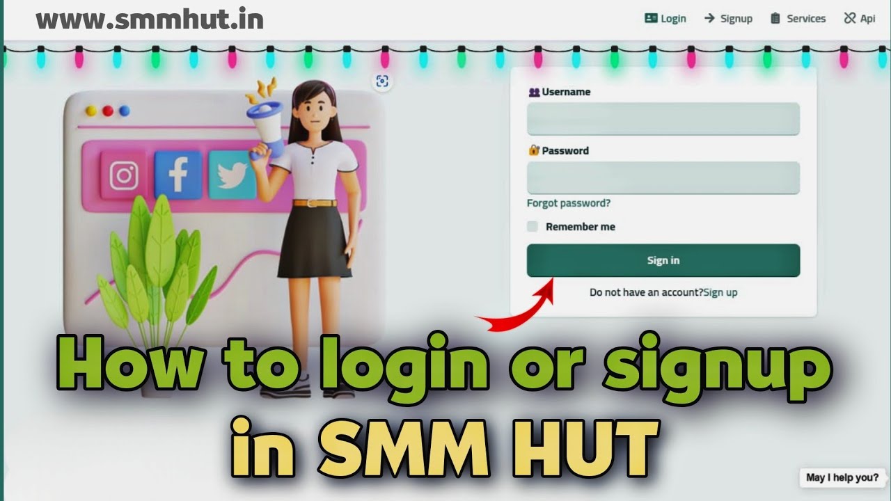 How to login or signup in SMM HUT