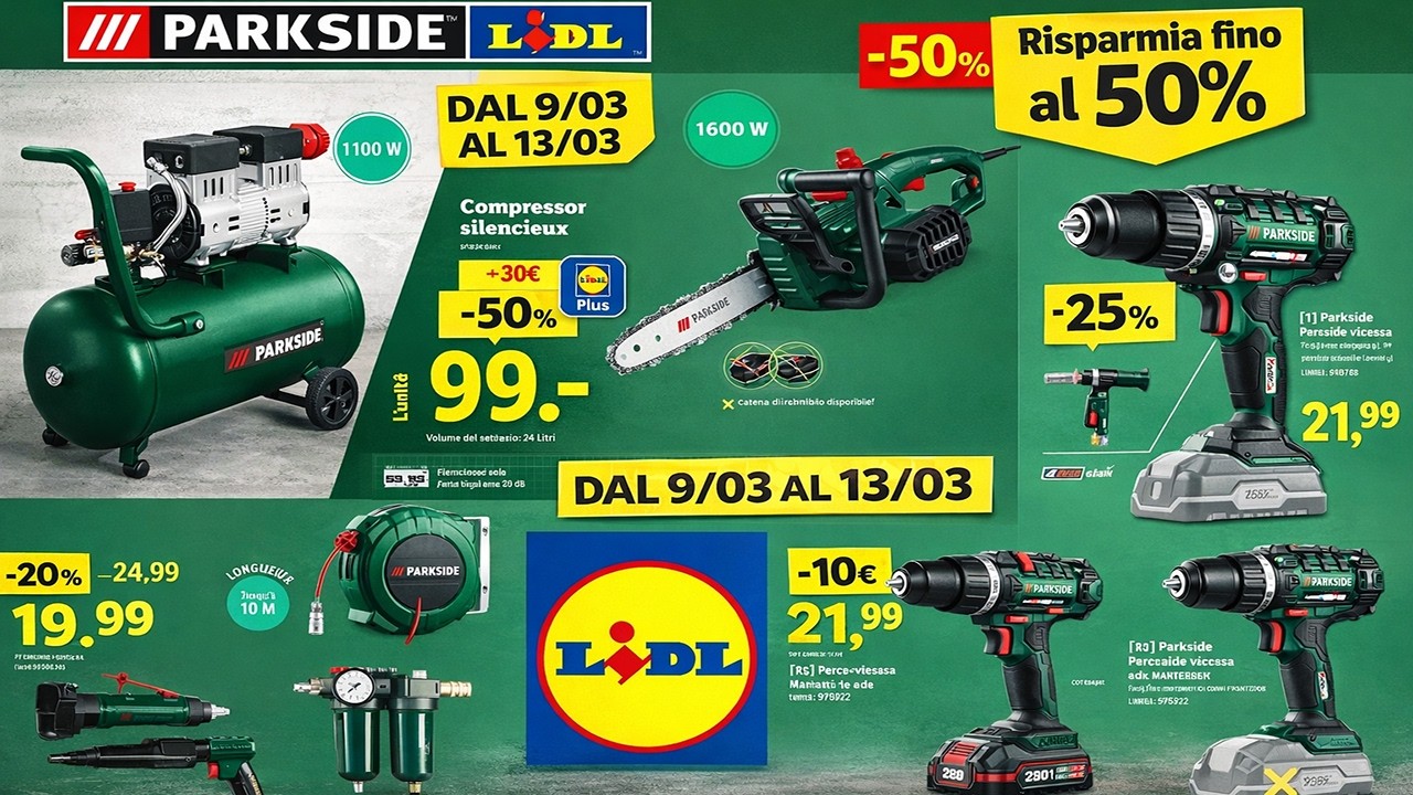 🔨 SPECIALE PARKSIDE LIDL dal 9.03.2026 – Prezzi Shock fino -50%! #parkside   #lidl