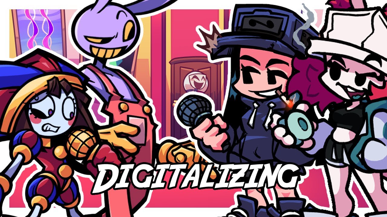 FNF Digitalizing but it's Pomni & Jax vs Skarlet Bunny & Cassette Girl