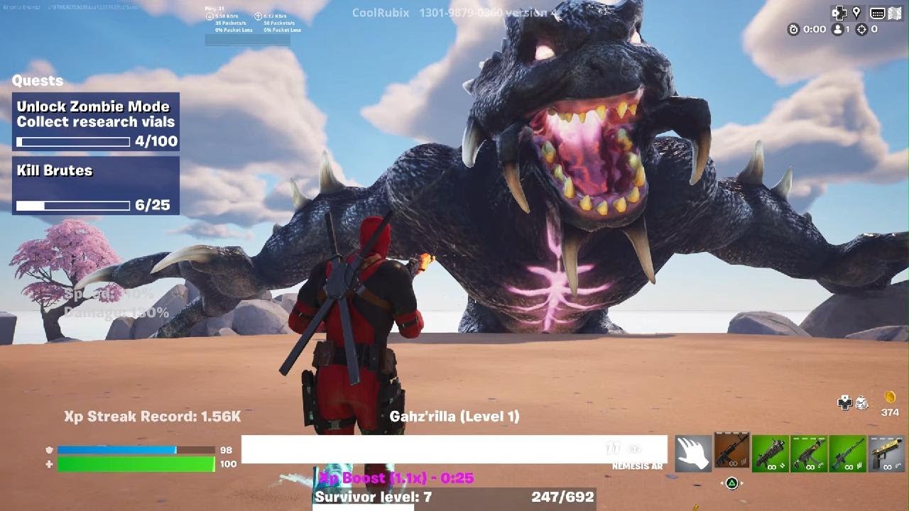 Fortnite:Creative, Zombie City:Bossfight Map Gameplay.