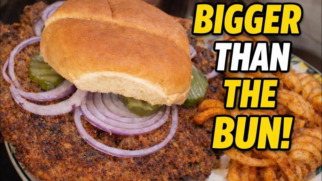 Indiana’s GIANT Breaded Pork Tenderloin Sandwich! (Bigger Than the Bun!)