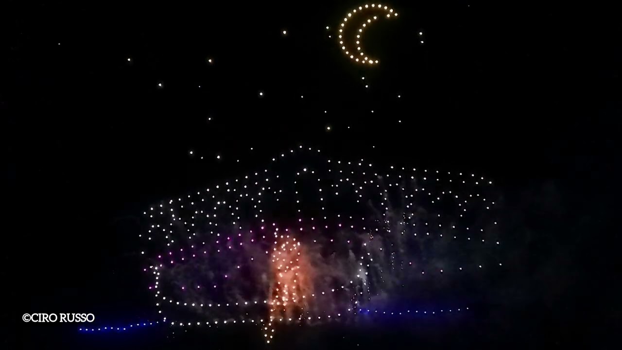 Pyro Airshow. 550 droni disegnano figure nel cielo con luci ed effetti pirotecnici. San Severo FG