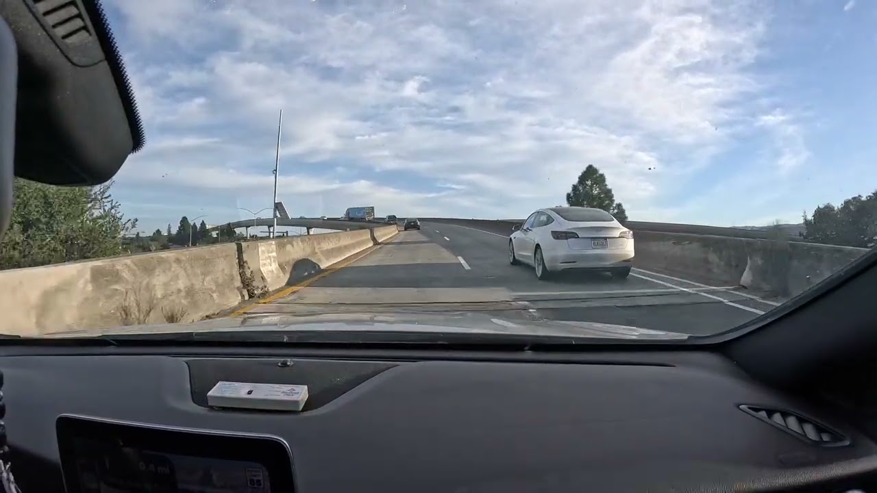 Drive from San Francisco to San Mateo Bridge 