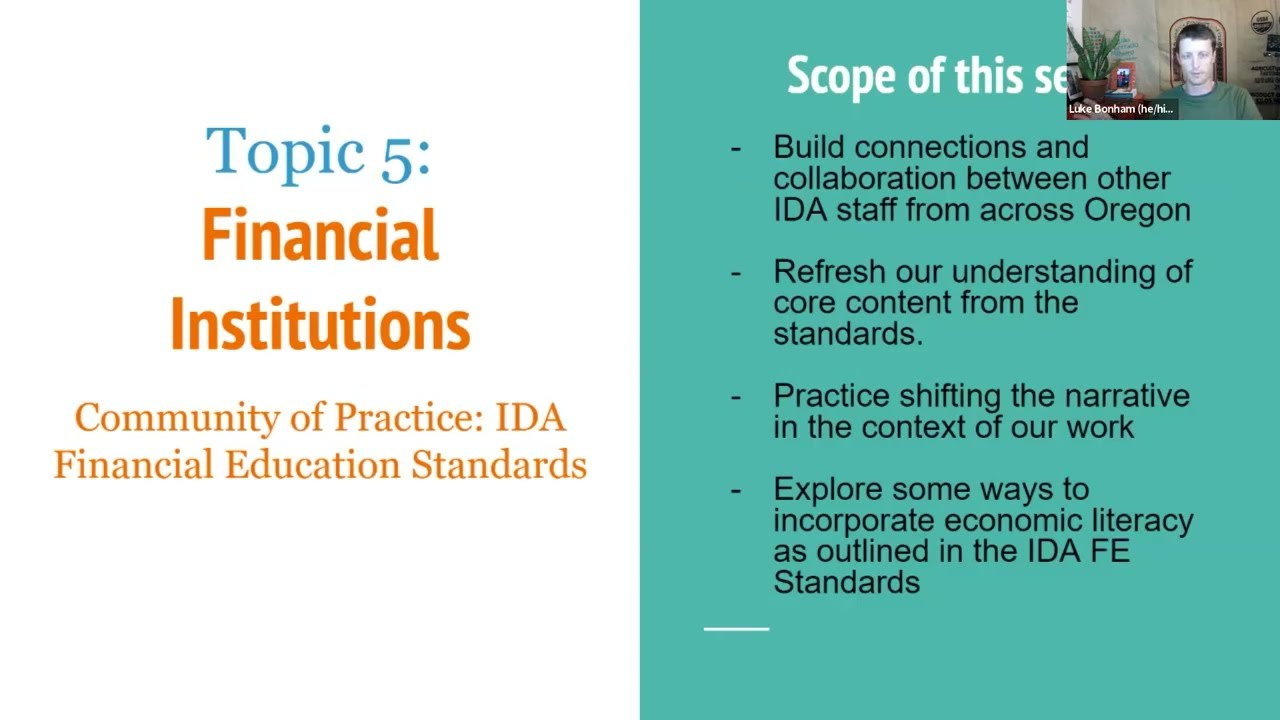 IDA FE Standards Session 5: Financial Institutions 2022