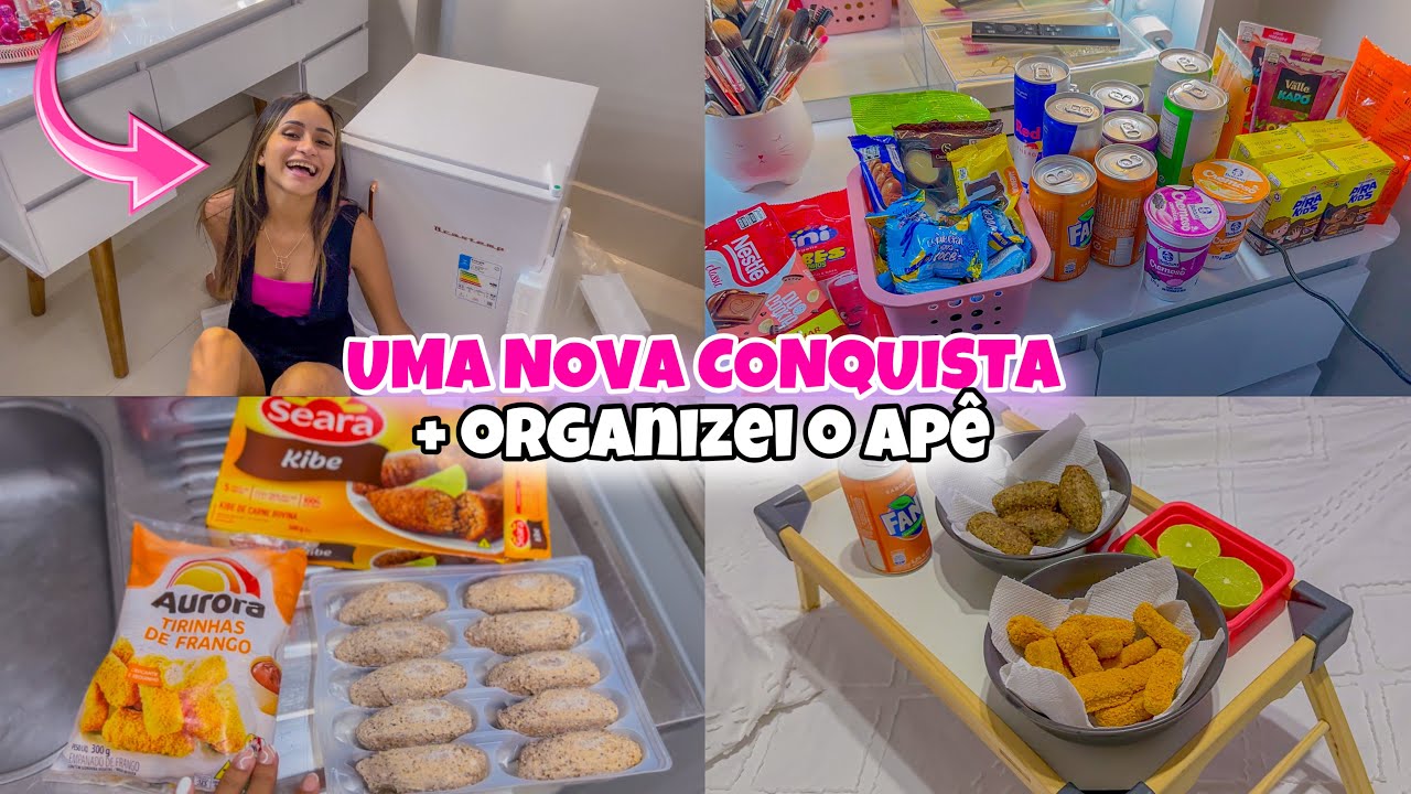 VLOG | FRIGOBAR NOVO, POLTRONA, ORGANIZEI O APÊ, JANTA, CHUVA, CORREIO + FIZ SELAGEM NO CABELO 😍