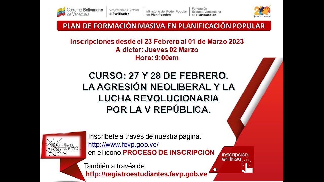 Curso: 27 y 28 de Febrero. La agresión neoliberal y la lucha revolucionaria por la V República