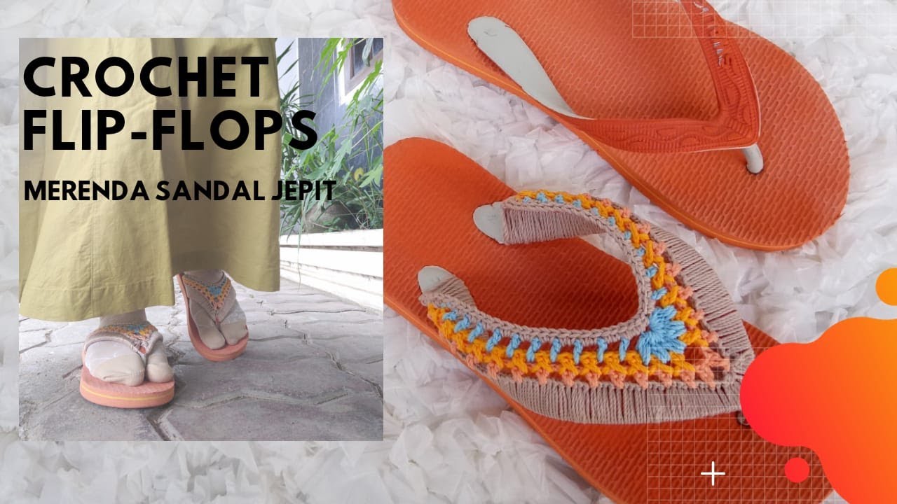 Merenda sandal jepit || merajut sandal jepit || crochet flip-flops