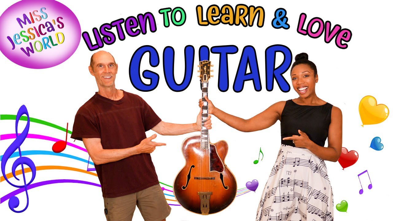 Learn about the Guitar in Miss Jessica's World | Guitar Knowledge for Kids | Music Lessons for kids