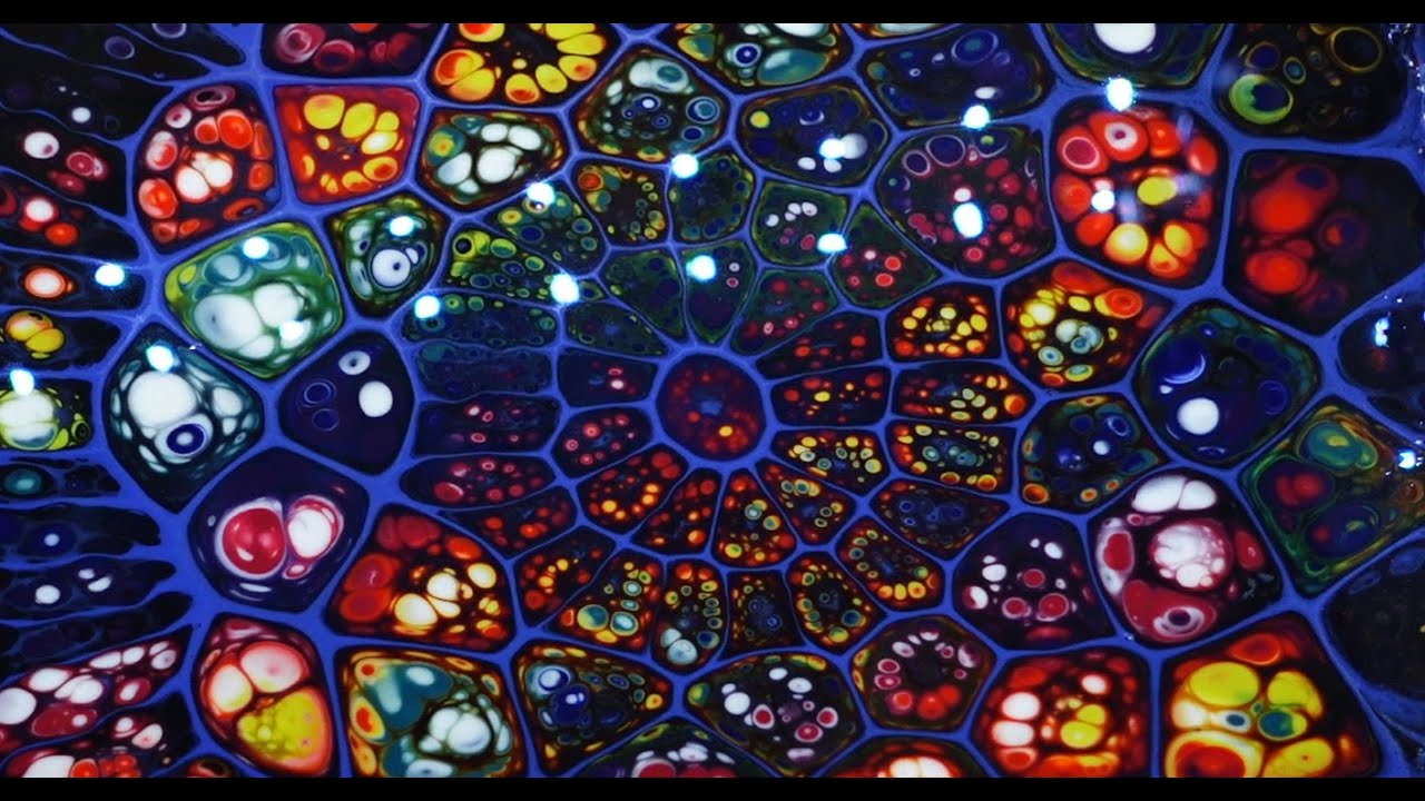 Клеточная мандала — окрашивание для диск-гольфа #discgolf #fluidart