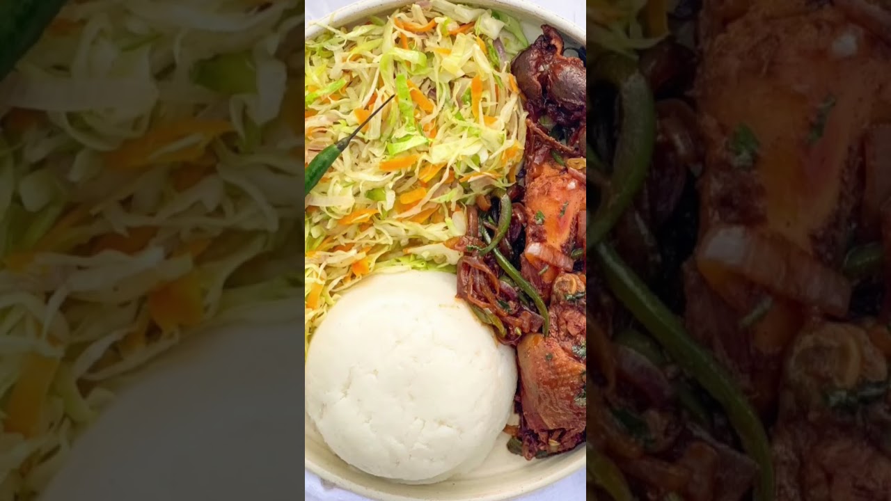 ugali ,chicken en cabbage for dinner #yummy #shorts