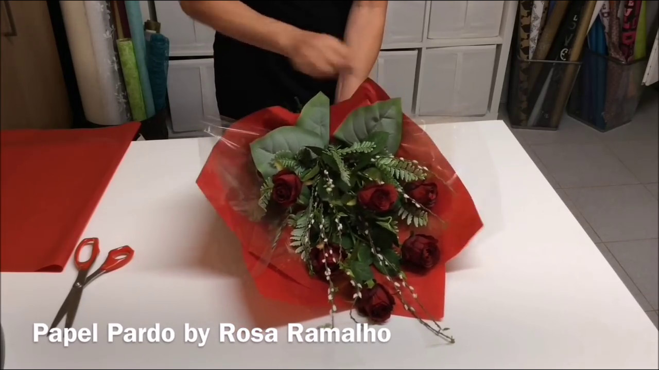 Roses Tied & Wrapped with tissue paper #wrapflowers