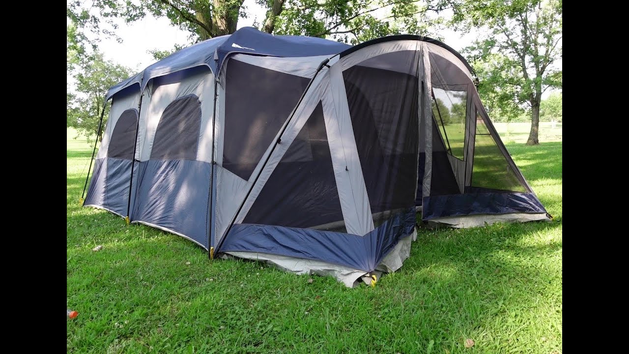 Ozark trail 12 person cabin tent with screen porch | Set up
